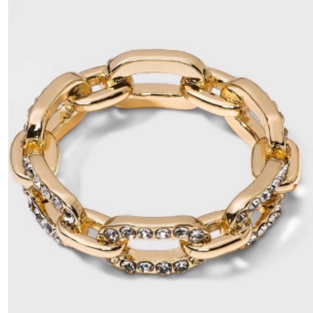 SUGARFIX by BaubleBar Crystal Link Chain Ring-Size 8